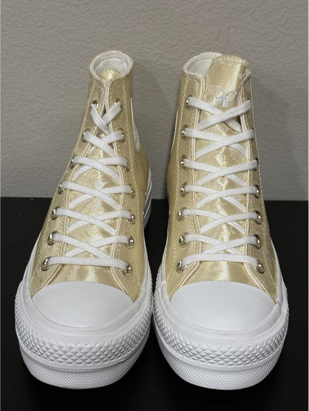 Size 7 - Converse Women’s Chuck Taylor All Star Lift Platform “Golden Butterfly” - Picture 3 of 7